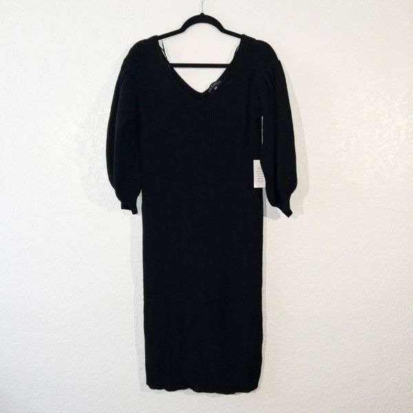 NWT Eloquii Black Bodycon Midi Sweater Dress Size 18/20