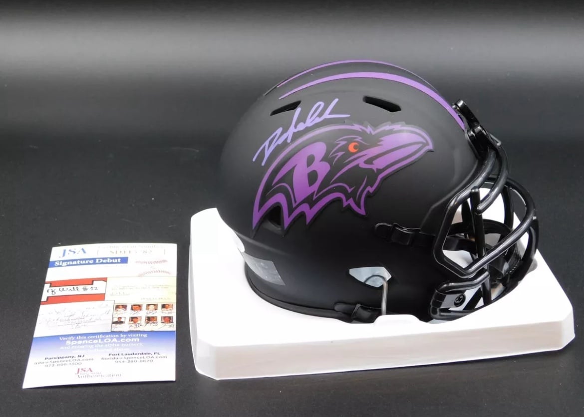 Odafe Jayson Oweh Signed Auto Baltimore Ravens Eclipse Speed Mini Helmet JSA COA