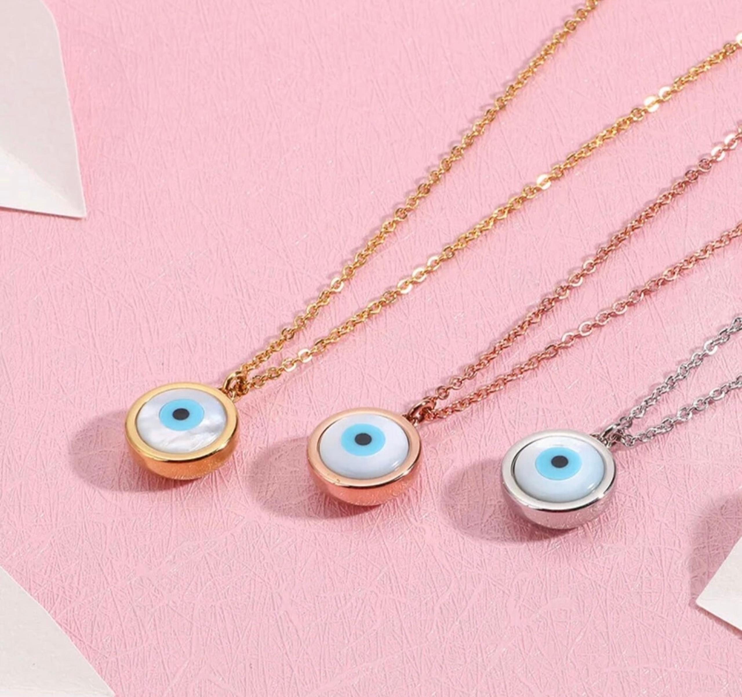 ChainsbyTTW New 18k Silver Plated Gold Evil Eye Necklace