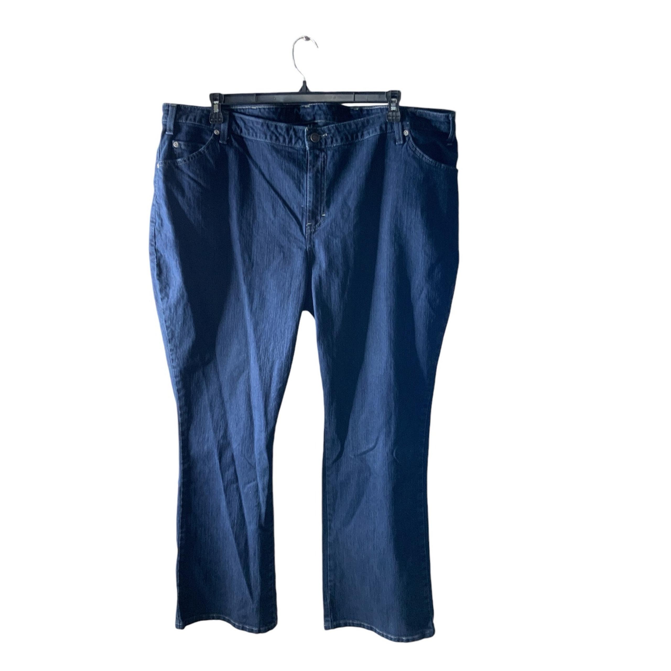 Dickies Denim Womens Plus Size 24 Regular Bootcut Dark Wash Blue Stretch Jeans