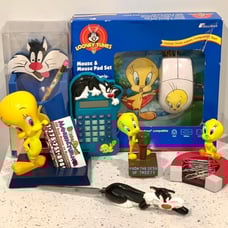 Tweety Sylvester looney tunes WB Disney office desk set (7) piece complete CUTE!