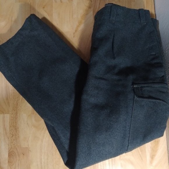 Deadstock Vintage Military Army Wool Cargo Pants Gray