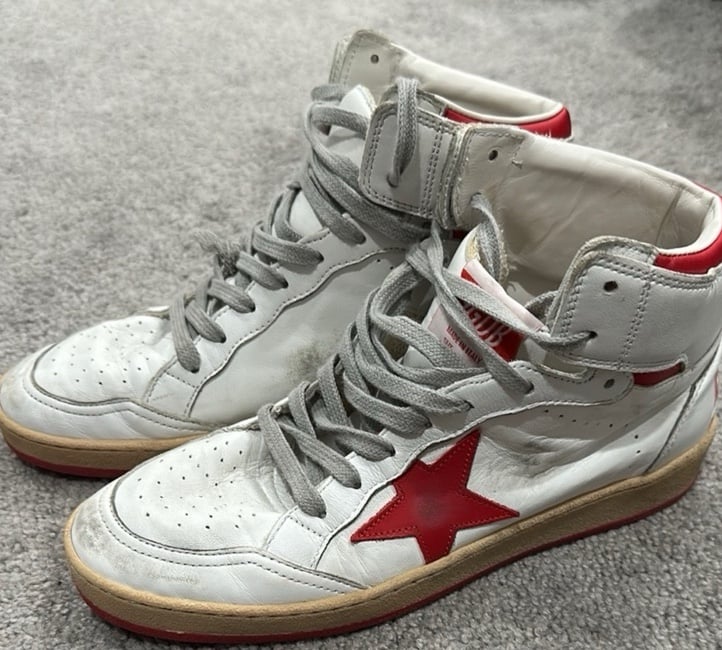 Golden Goose Red High Top Sneakers