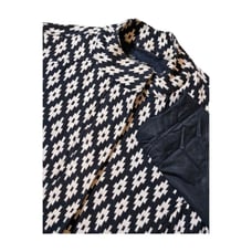 Lucky Brand Geometric Print Long Sleeve Jacket Black White Zip Snap Women's L