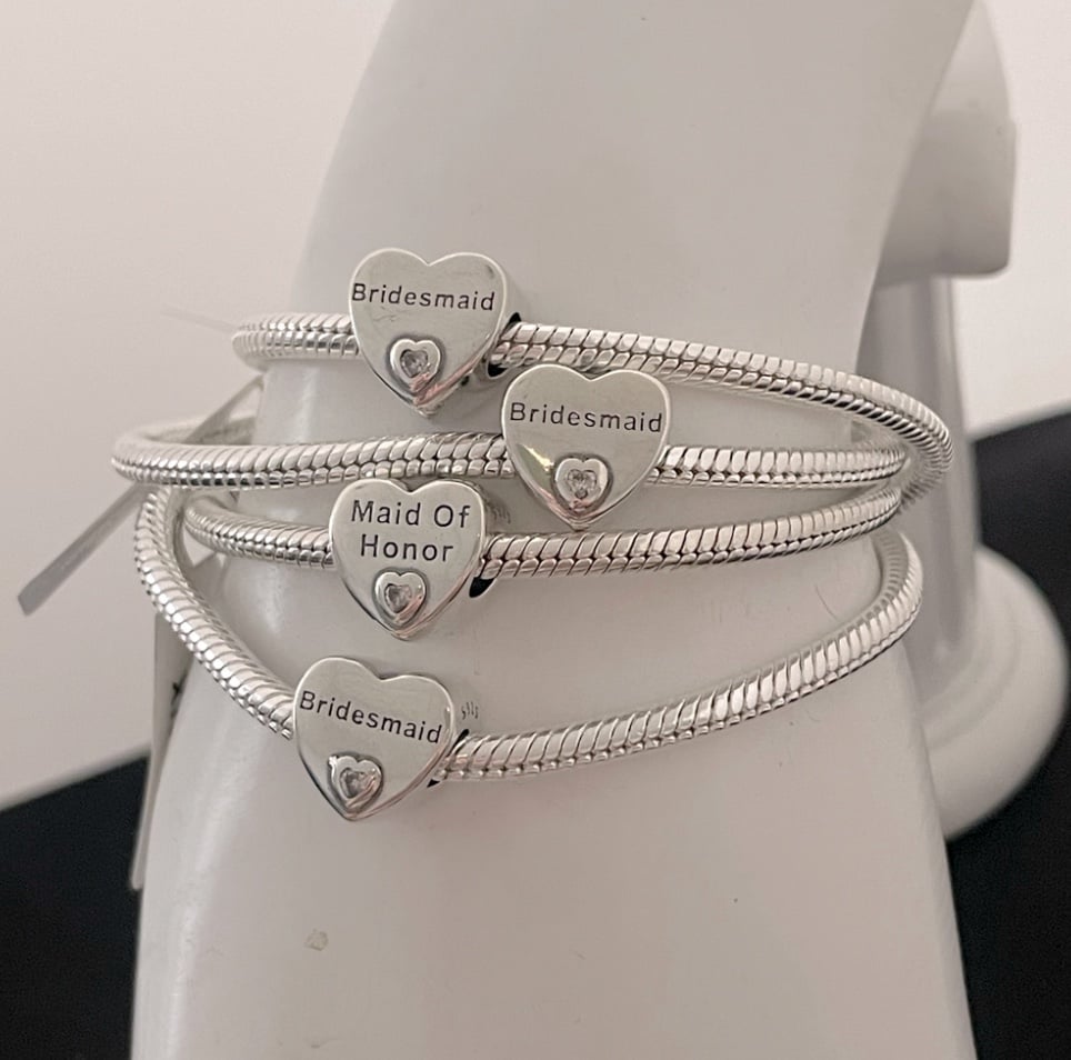 4 Linx Maid of Honor and Bridesmaid Charm Bracelets