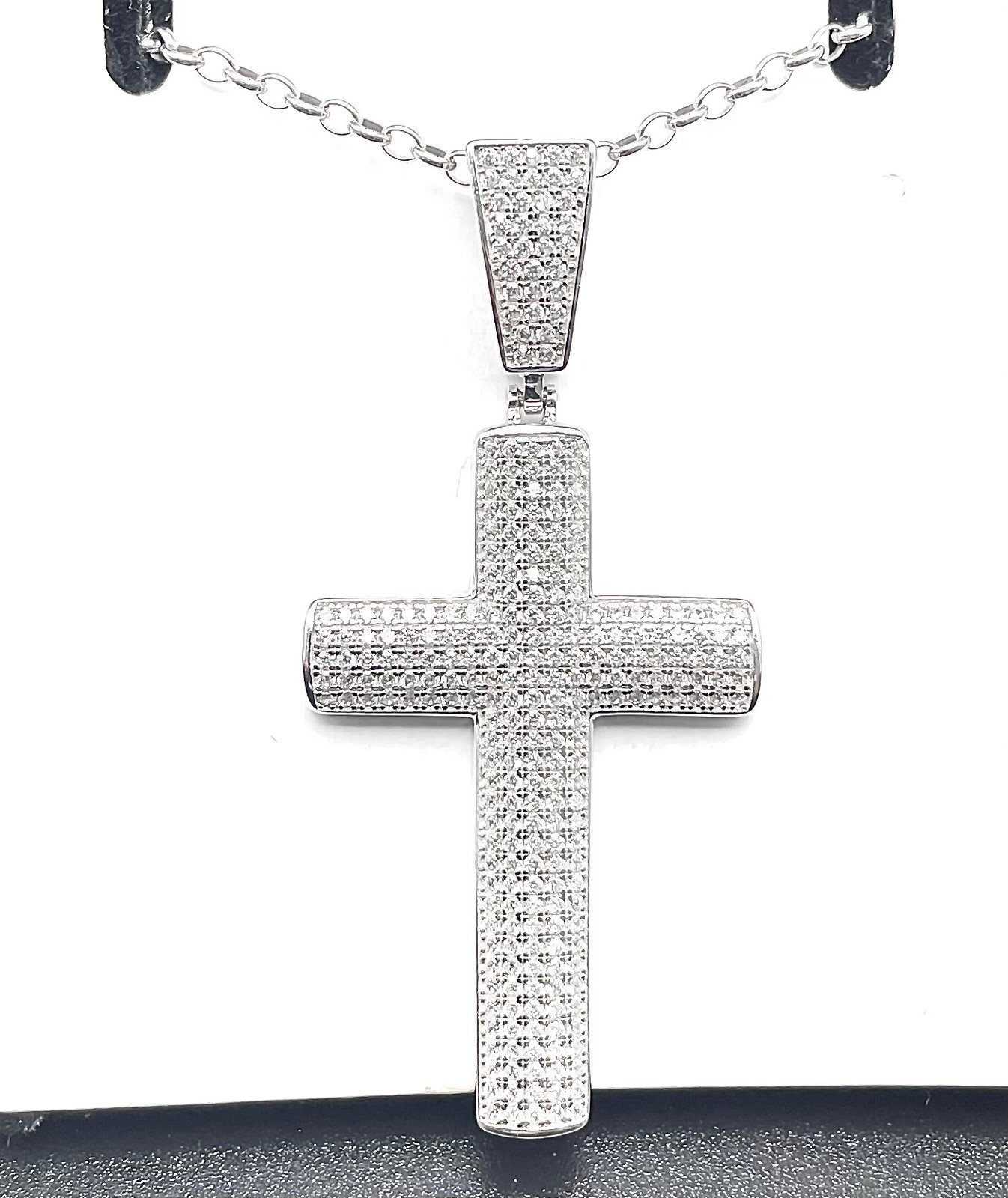 Stamped 925 Sterling Silver Cross Necklace