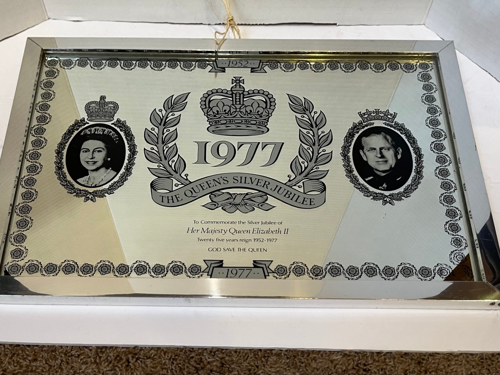 Queen Elizabeth II silver jubilee mirror