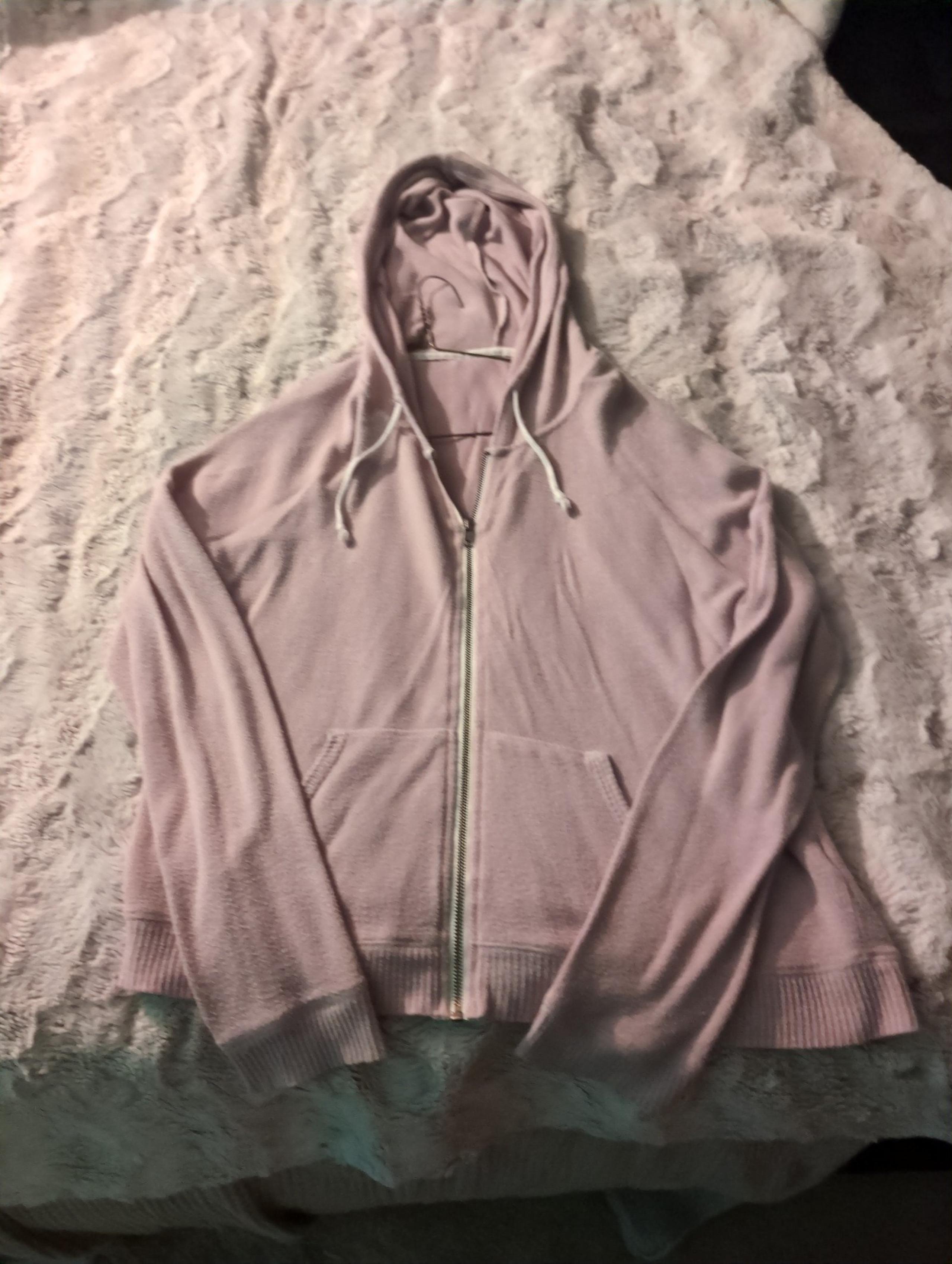 Vs hooded sweater zip up size large pink