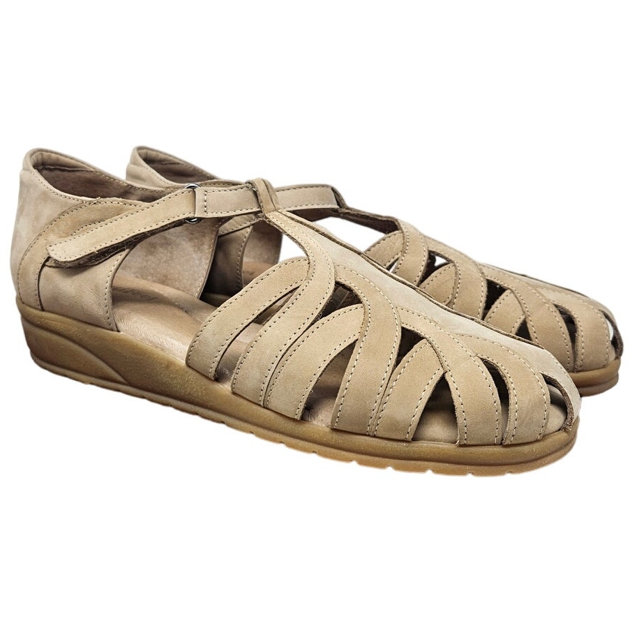 NEW Beautifeel 40 Brazil Taupe Nubuck Leather Comfort Sandal Fisherman Coastal