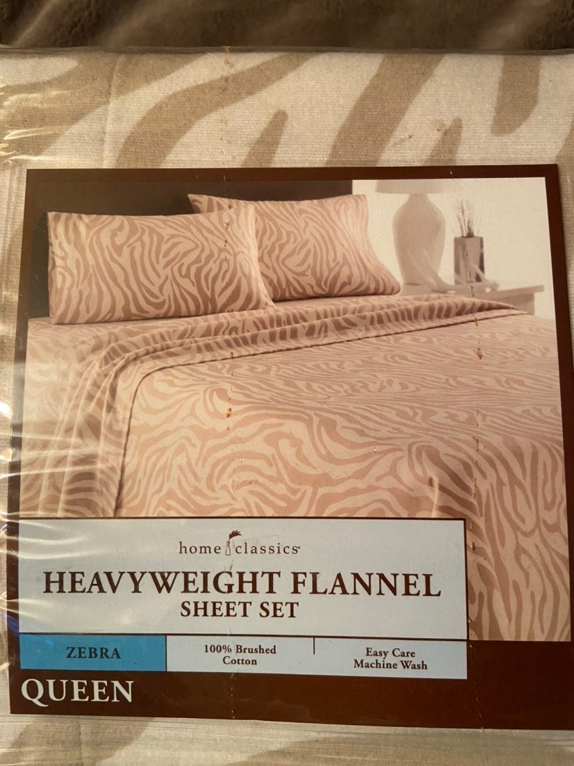 Queen size flannel sheet set