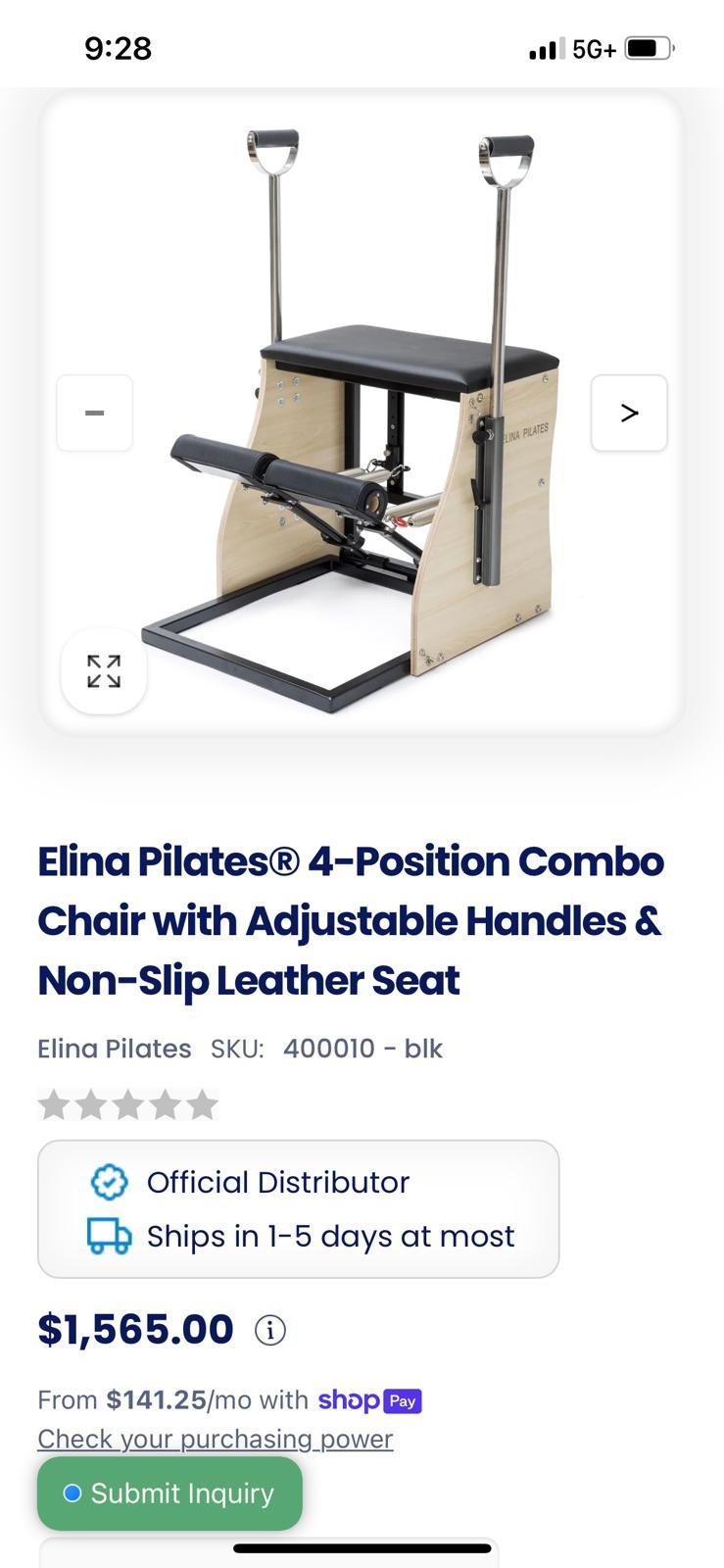 Elina Pilates® 4-Position Combo Chair - Adjustable Handles