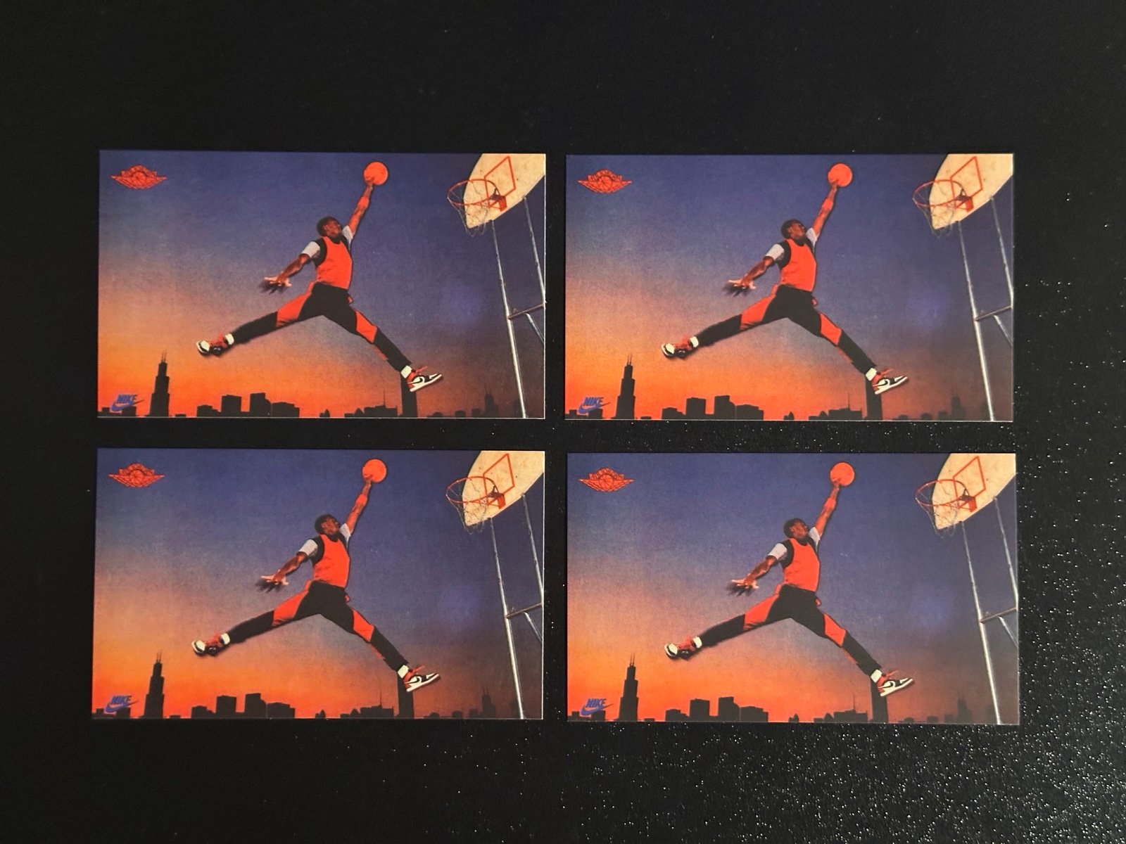 Michael Jordan 1985 Nike Promo Oversized Reprint Novelty Card lot of 4