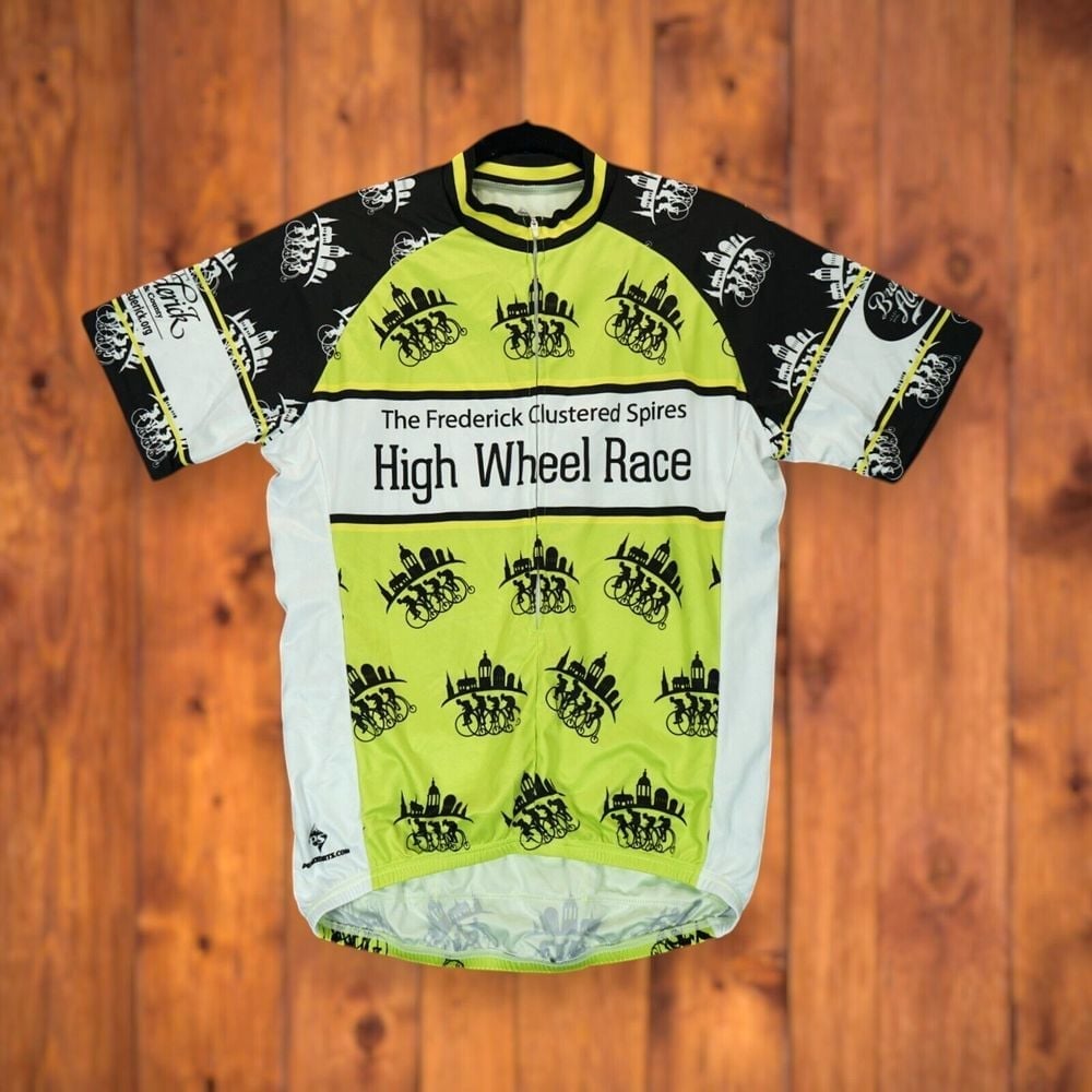 Race Cycling Bike Jersey Adult Large Mens Neon Green