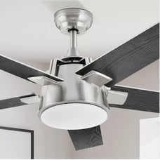 52'' Ceiling Fan Light Black LED 3-Color Chandelier Lamp with Reversible Motor