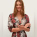 Womens Mango Snake Print Long Sleeve Asymmetrical V-neck Dress. Size 2