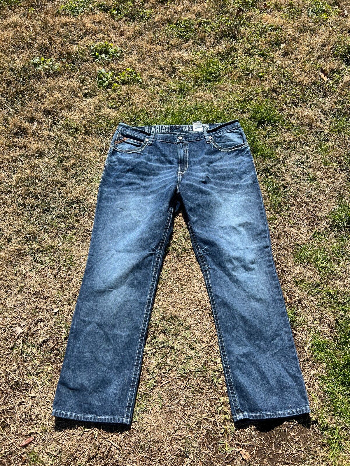 Ariat Jeans Mens 44 x 34 Blue Denim Pants M4 Low Rise Boot Western Adult