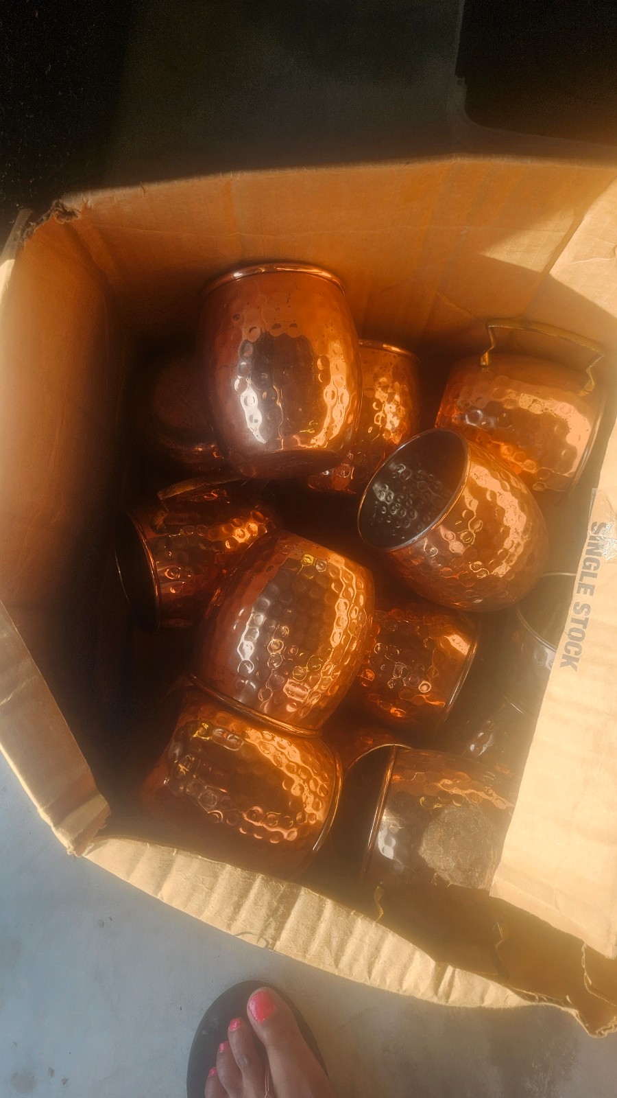 GlassSet of Copper Mugs in good condition at least 15
