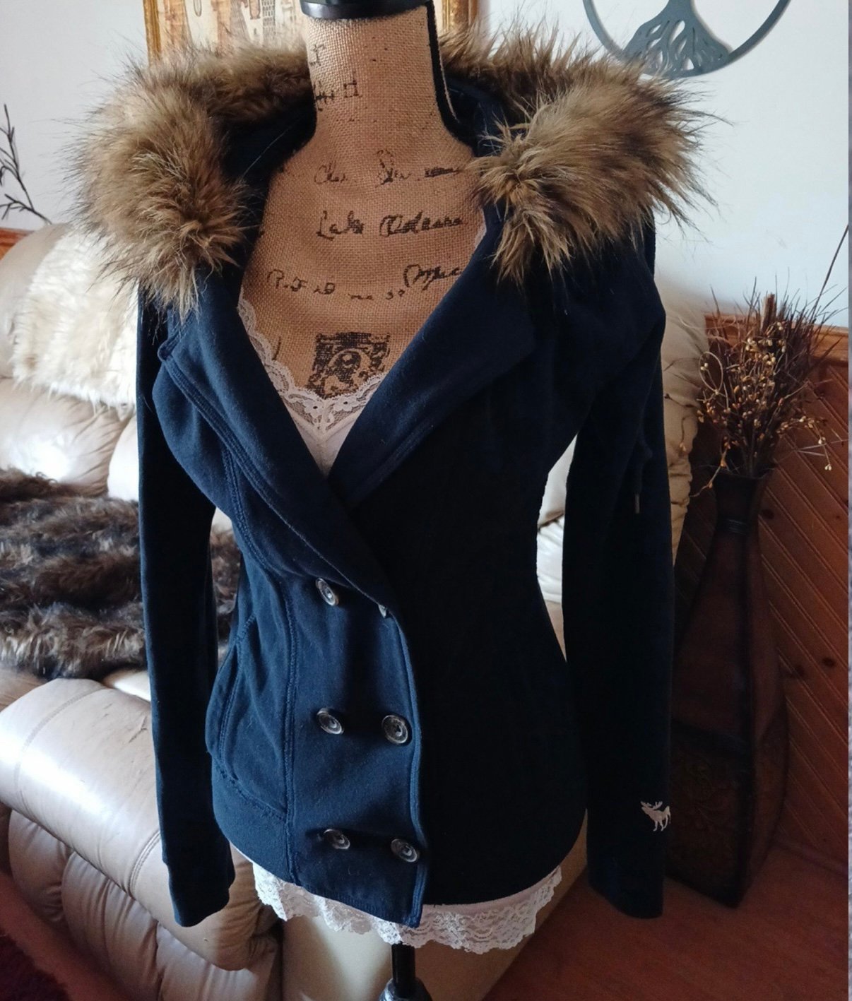 Y2K Abercrombie hooded sweater jacket & pants set