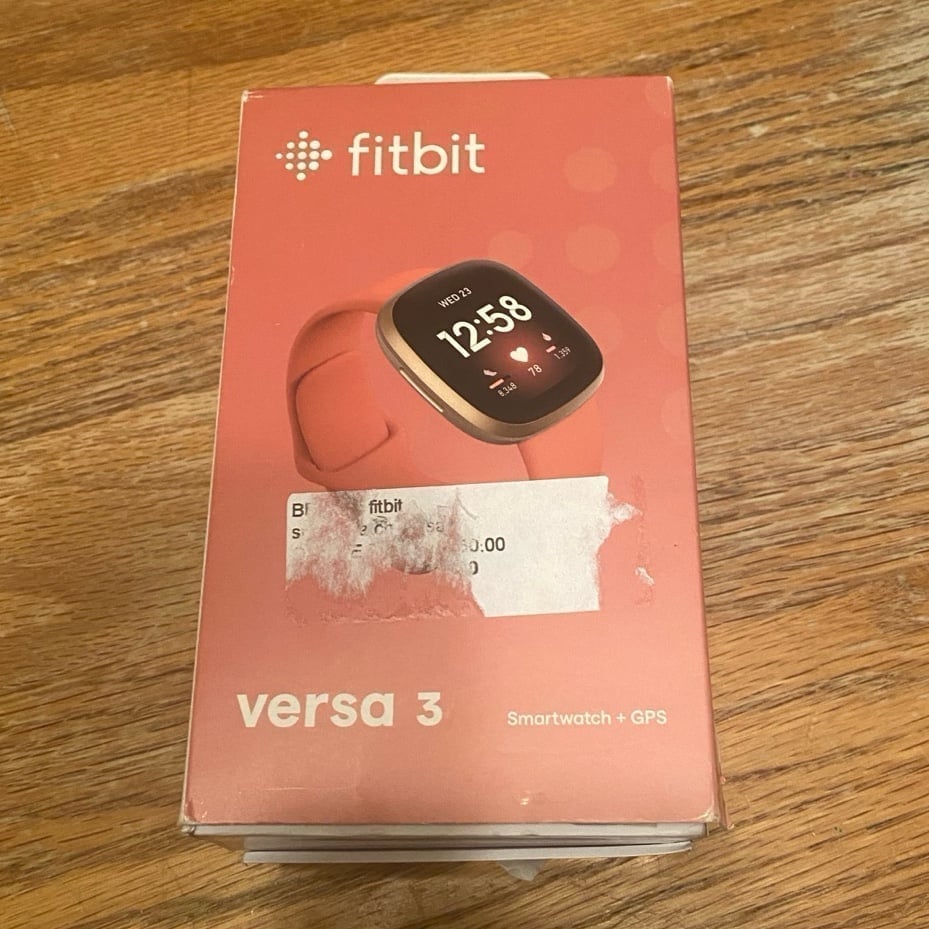 Fitbit Versa 3 Health & Fitness Smartwatch (S & L Bands Included) Like New Pink