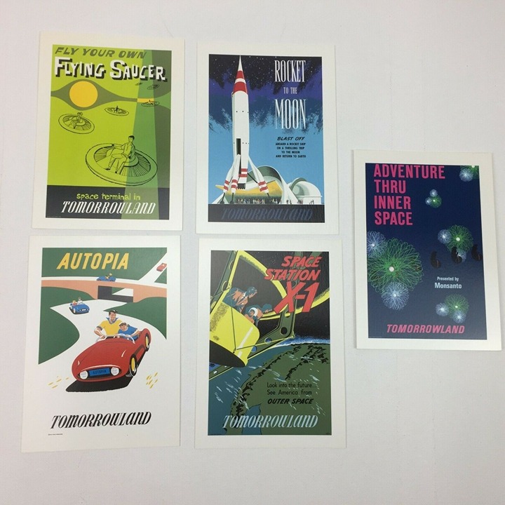 Disneyland Tomorrowland 50th Anniversary Collectible Litho Card Set 5