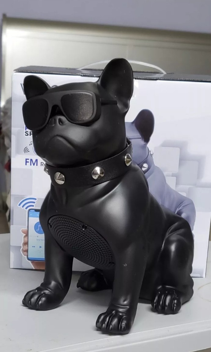 Max Power French Bulldog Bluetooth Wireless Stereo Speaker - Black