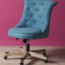 36in. Tufted Office Chair with Faux Wood Base