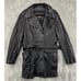 VTG Imperial Women's Trench Coat Size 20 Black Leather Belted