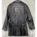 VTG Imperial Women's Trench Coat Size 20 Black Leather Belted