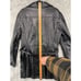 VTG Imperial Women's Trench Coat Size 20 Black Leather Belted