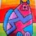 Amanda Hone Designs Counted Cross Stitch Kit Funky Hippy Cat RARE New Sealed