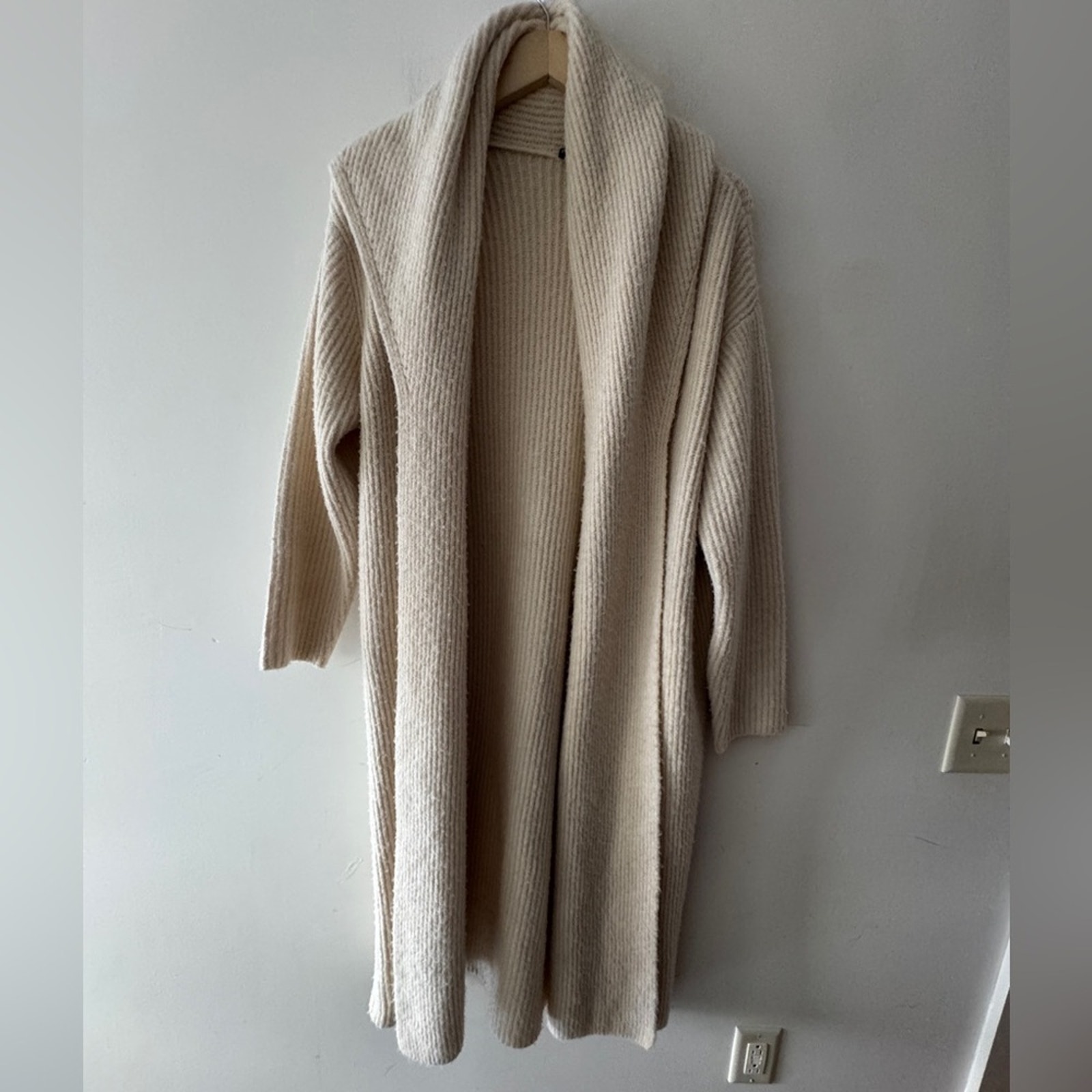 MEG by Meghan Kinney Cream Chunky Knit Oversized Comfy Open Cardigan