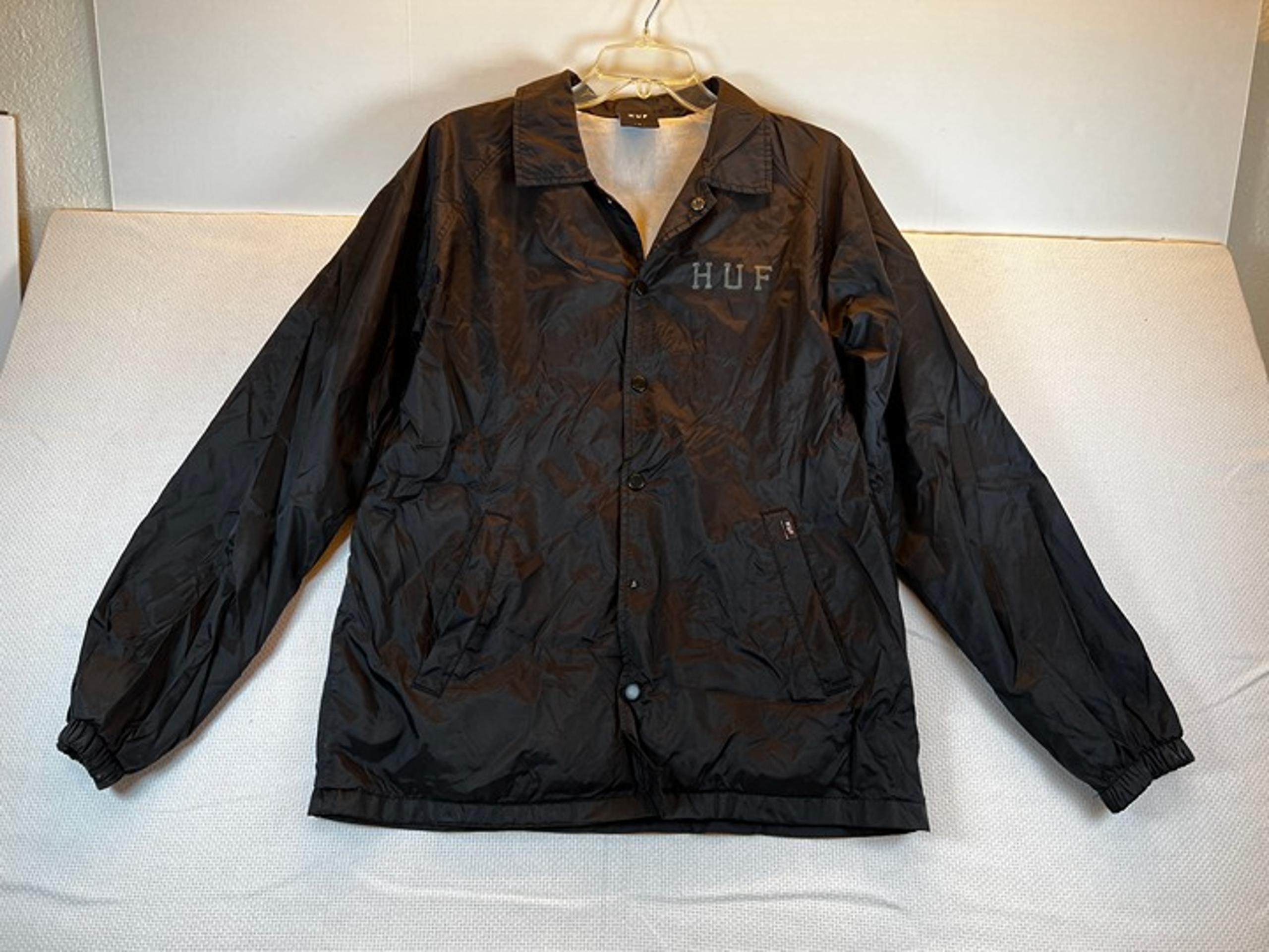 Standard Black Men’s Snap Windbreaker Jacket Size Small (READ) - HUF