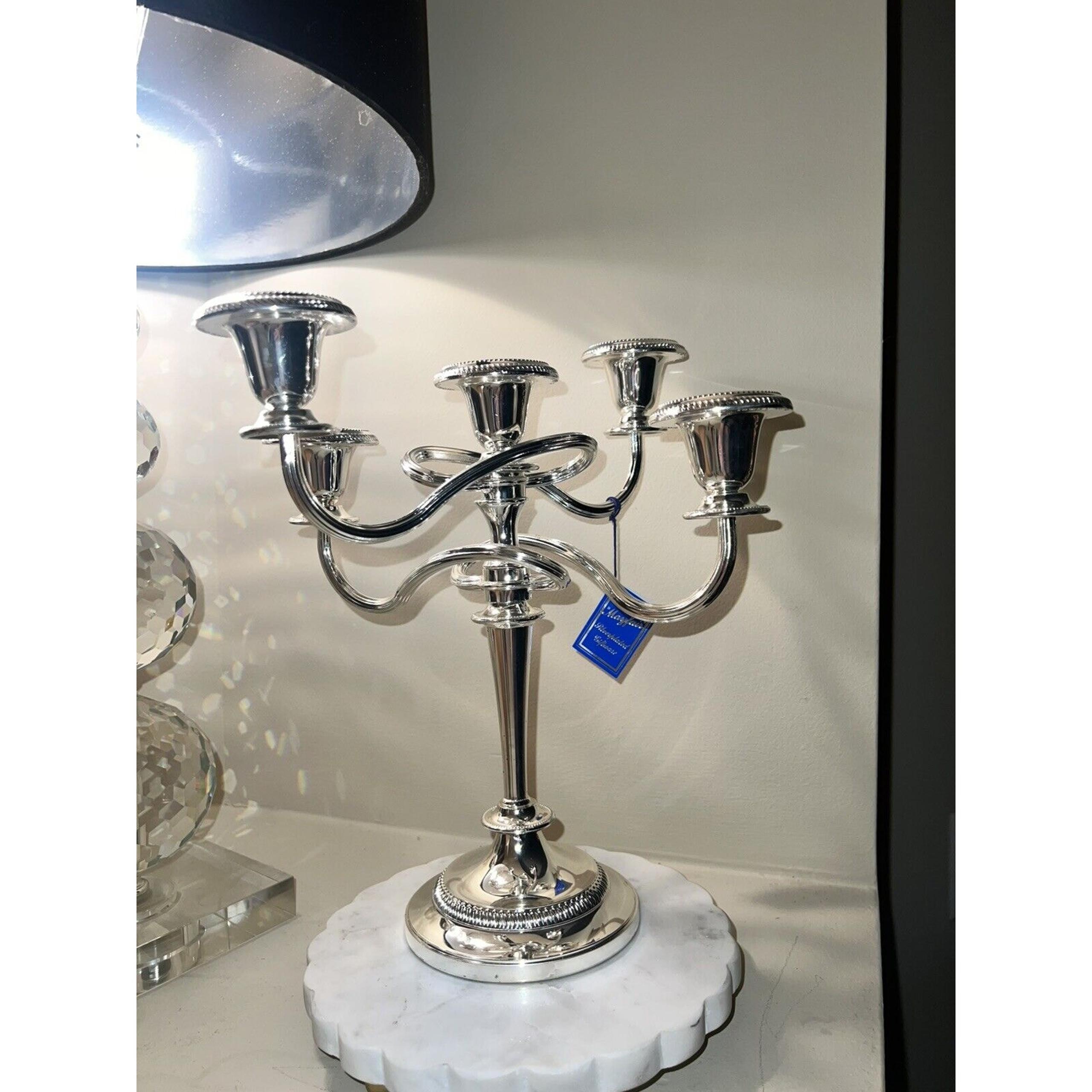 Vtg Gorham Convertible Candlestick Silver Plate YC3032 & Sterling 5 Candle Top