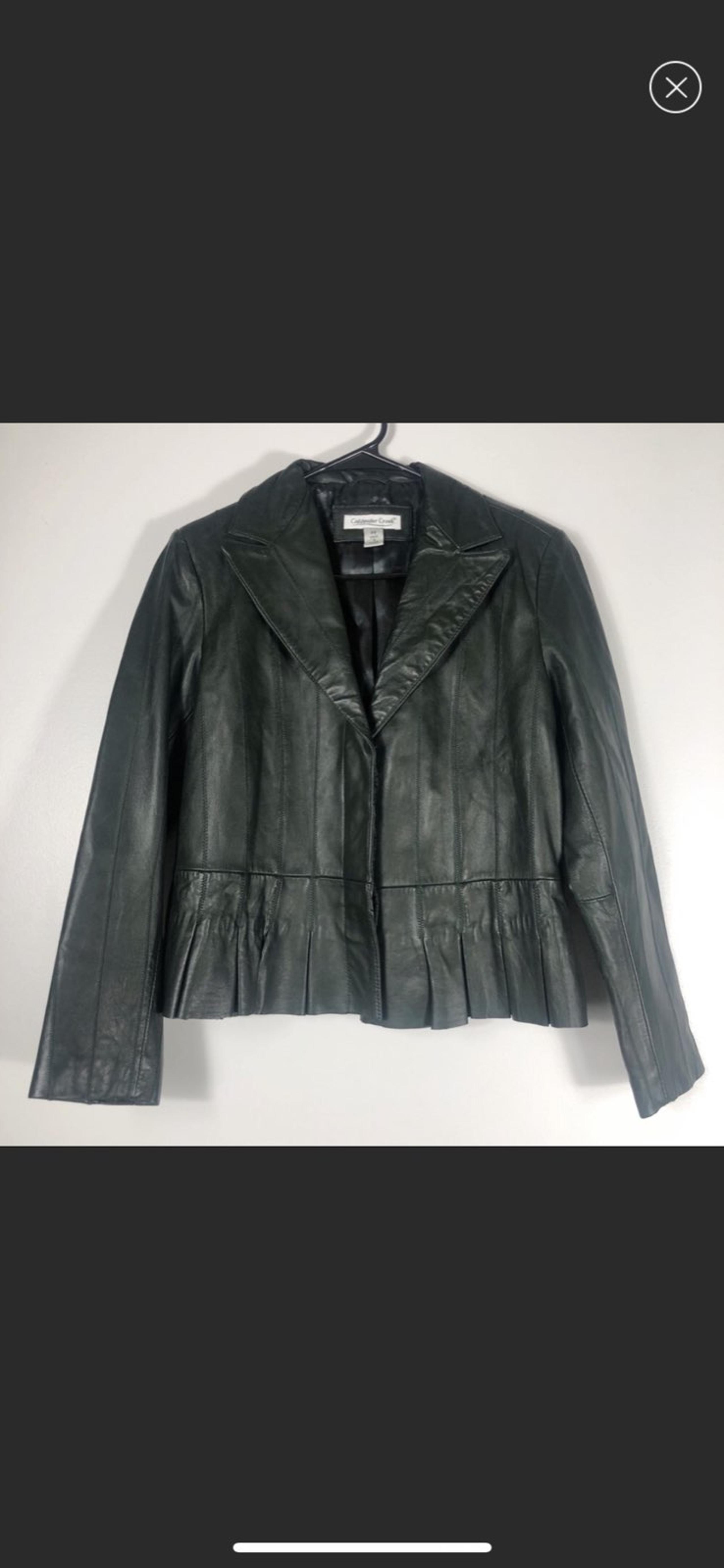 Coldwater Creek Green Leather Jacket