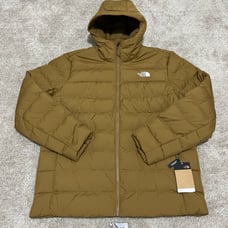 New North Face Aconcagua 3 Hoodie Jacket Down Insulated Brown Tan Coat XXL 2XL