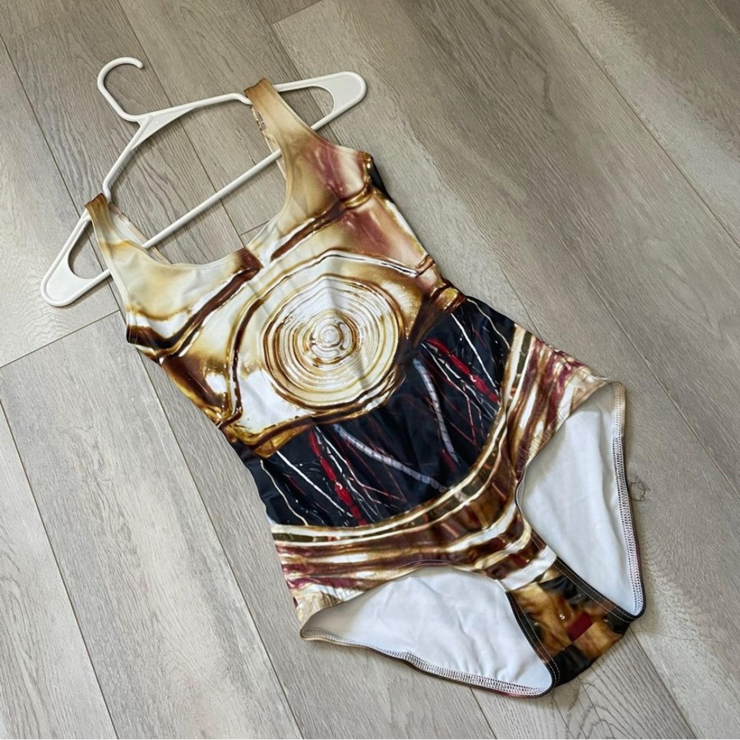 BlackMilk Threepio Swimsuit one piece star wars womens Gold (small) beach summer