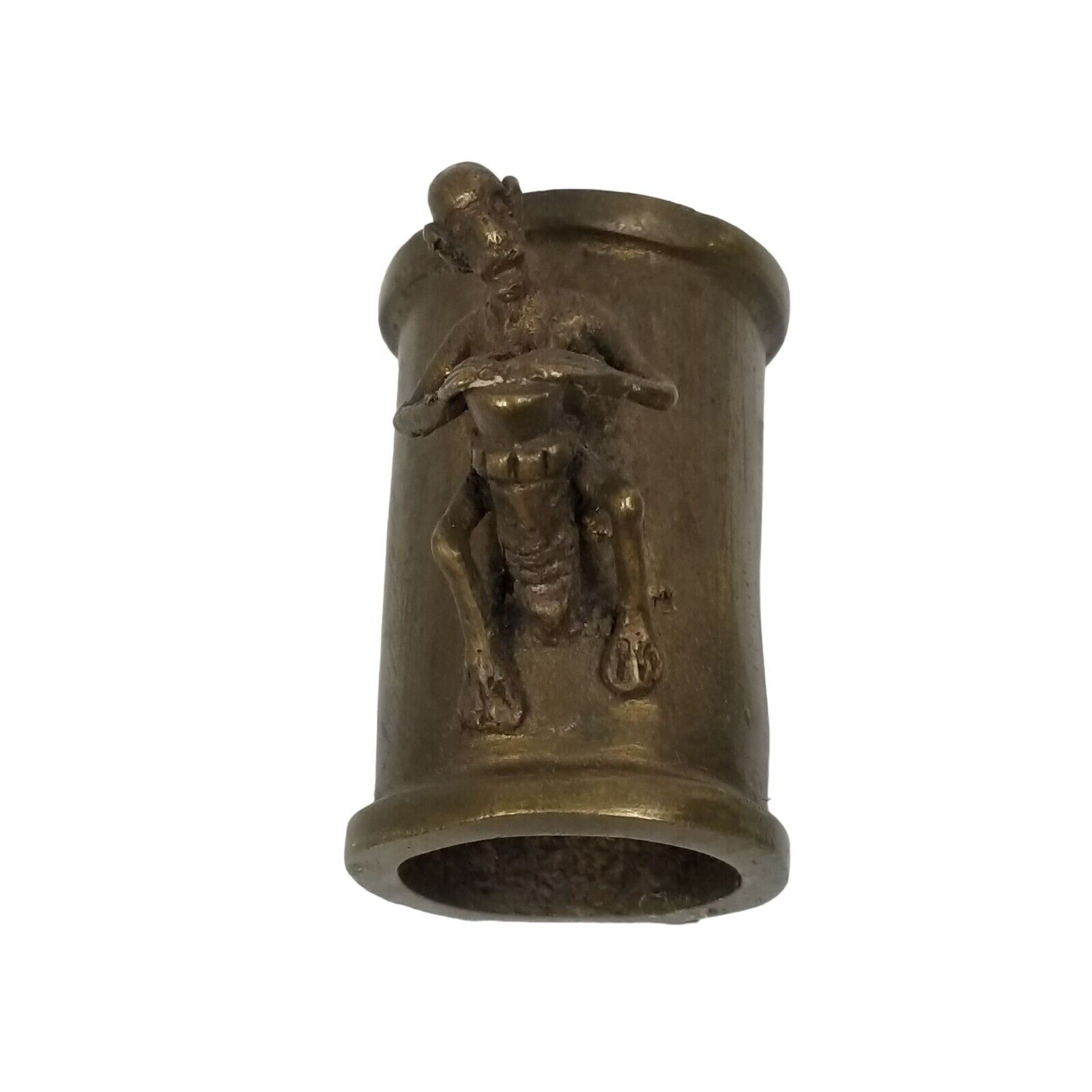 Footed Napkin Document Holder Brass African Tribal Art Ring Folk Art