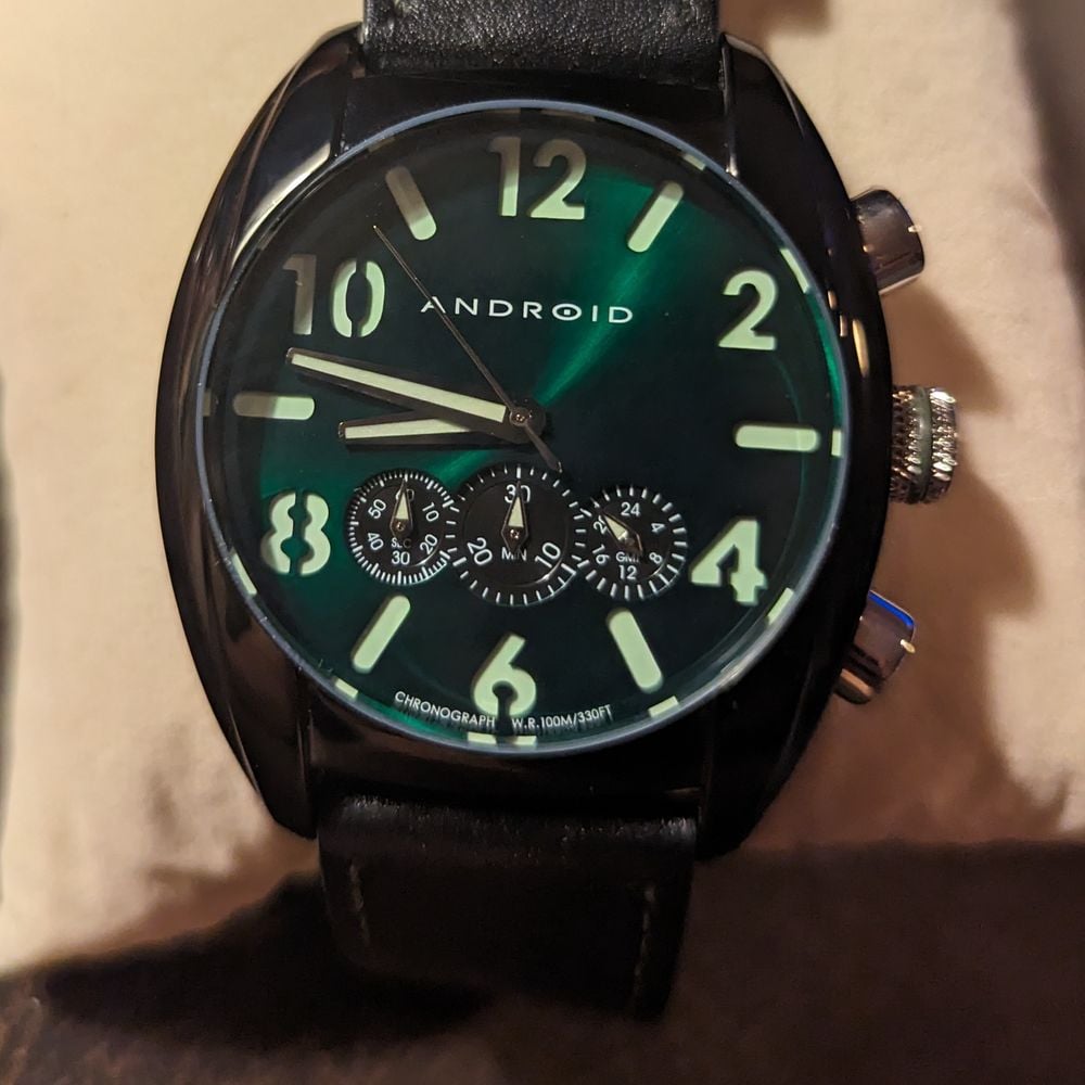 Android Ad368abu Decoy Chrono Green Dial Watch Rare find