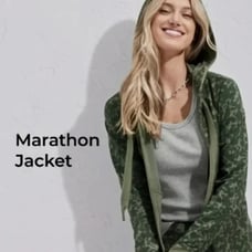 CABI Marathon Hooded Jacket Green Camo Sz S #6030 NWOT
