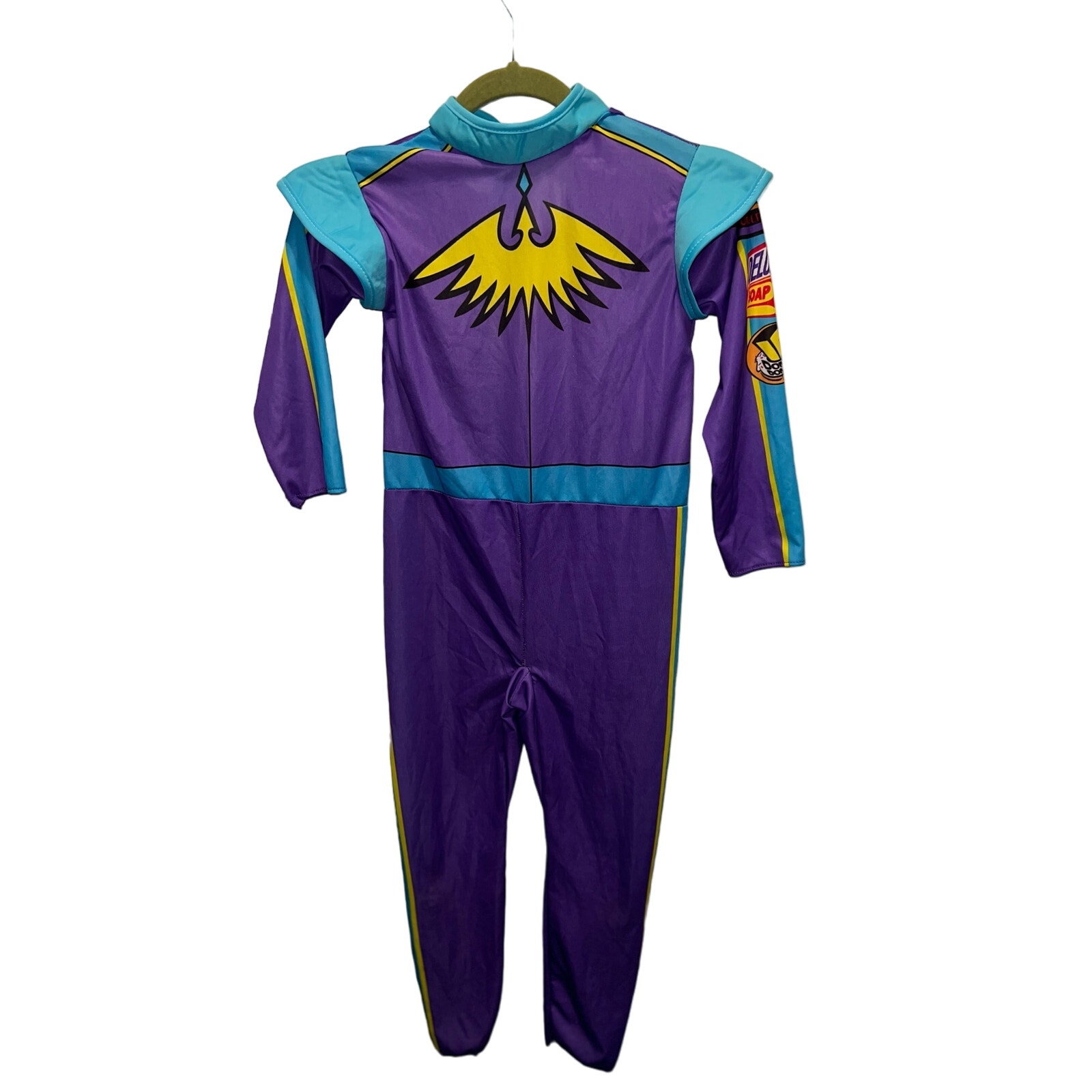 Vintage Nascar Racers youth costume 1999. Youth Medium Purple and teal one piece