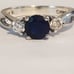 Estate vintage sterling silver and blue sapphire ring size 6