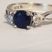 Estate vintage sterling silver and blue sapphire ring size 6