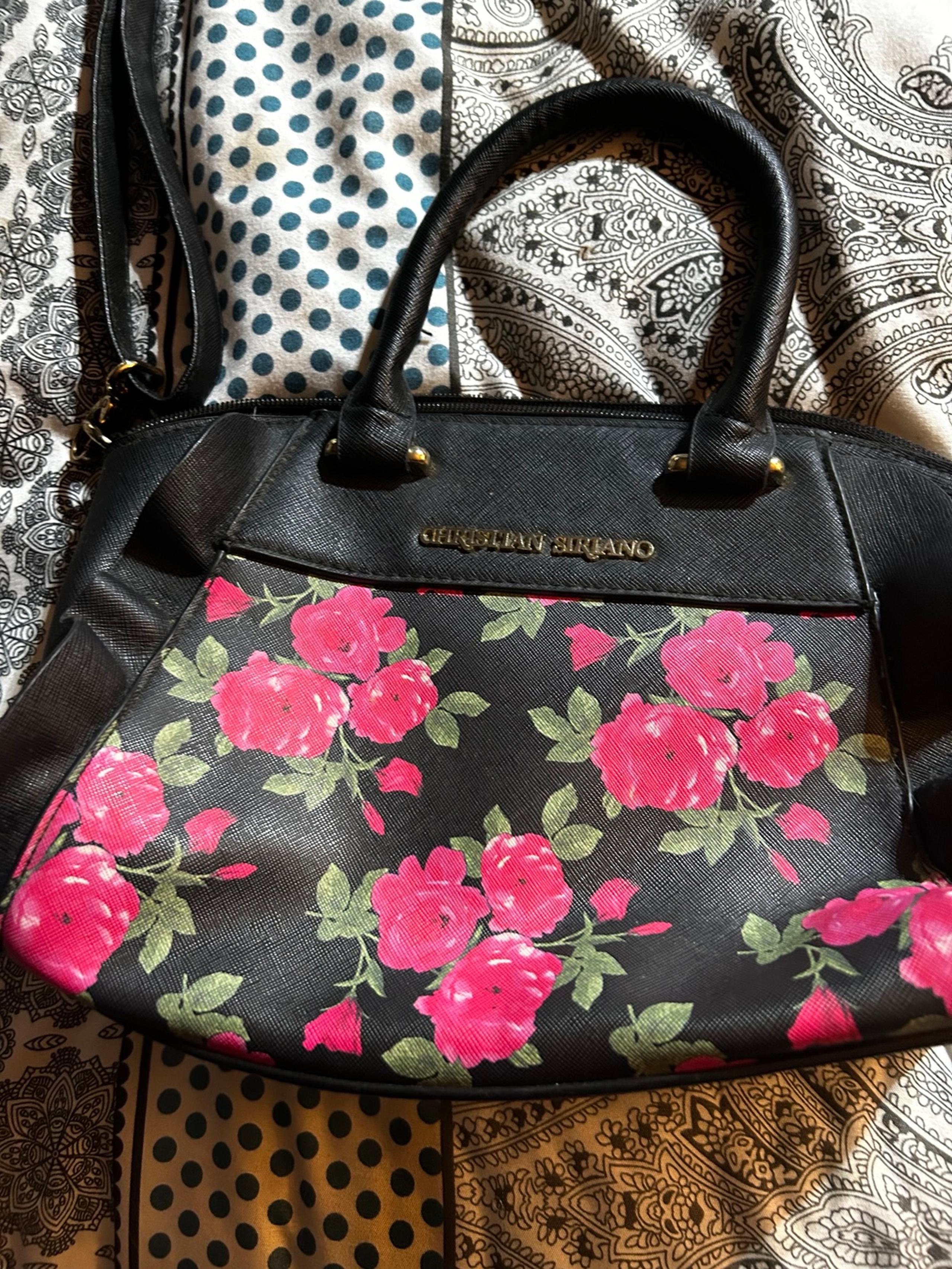 Christian Siriano  Black Floral Women Bag