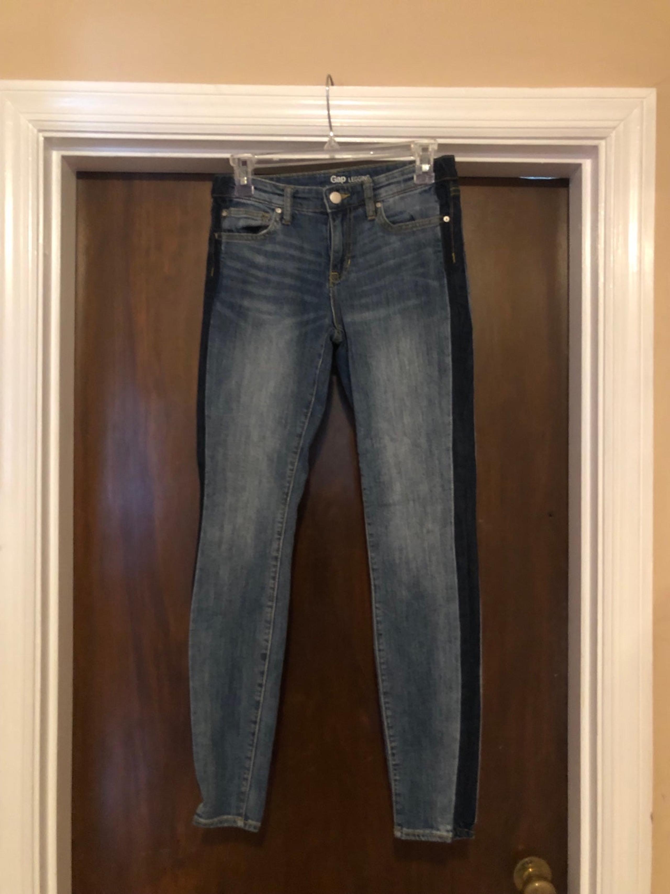Gap Jegging with blue stripe down sides - 30w x 37L - size 2