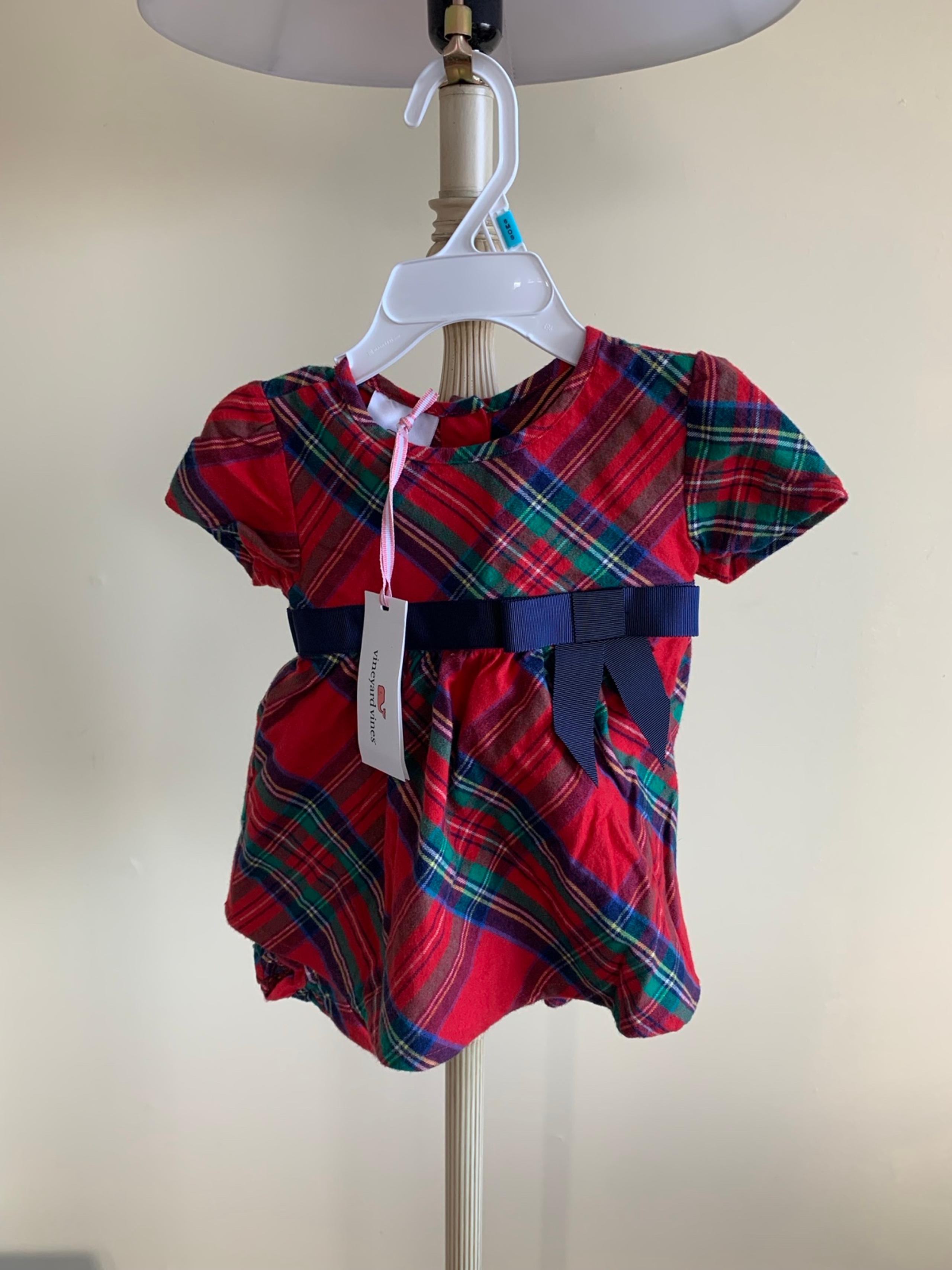 New Vineyard Vines Size 6-12 Months Baby Girl Plaid Dress