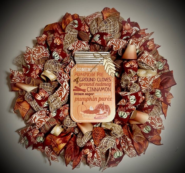 Handmade thanksgiving Wreath pumpkins autumn fall decorations