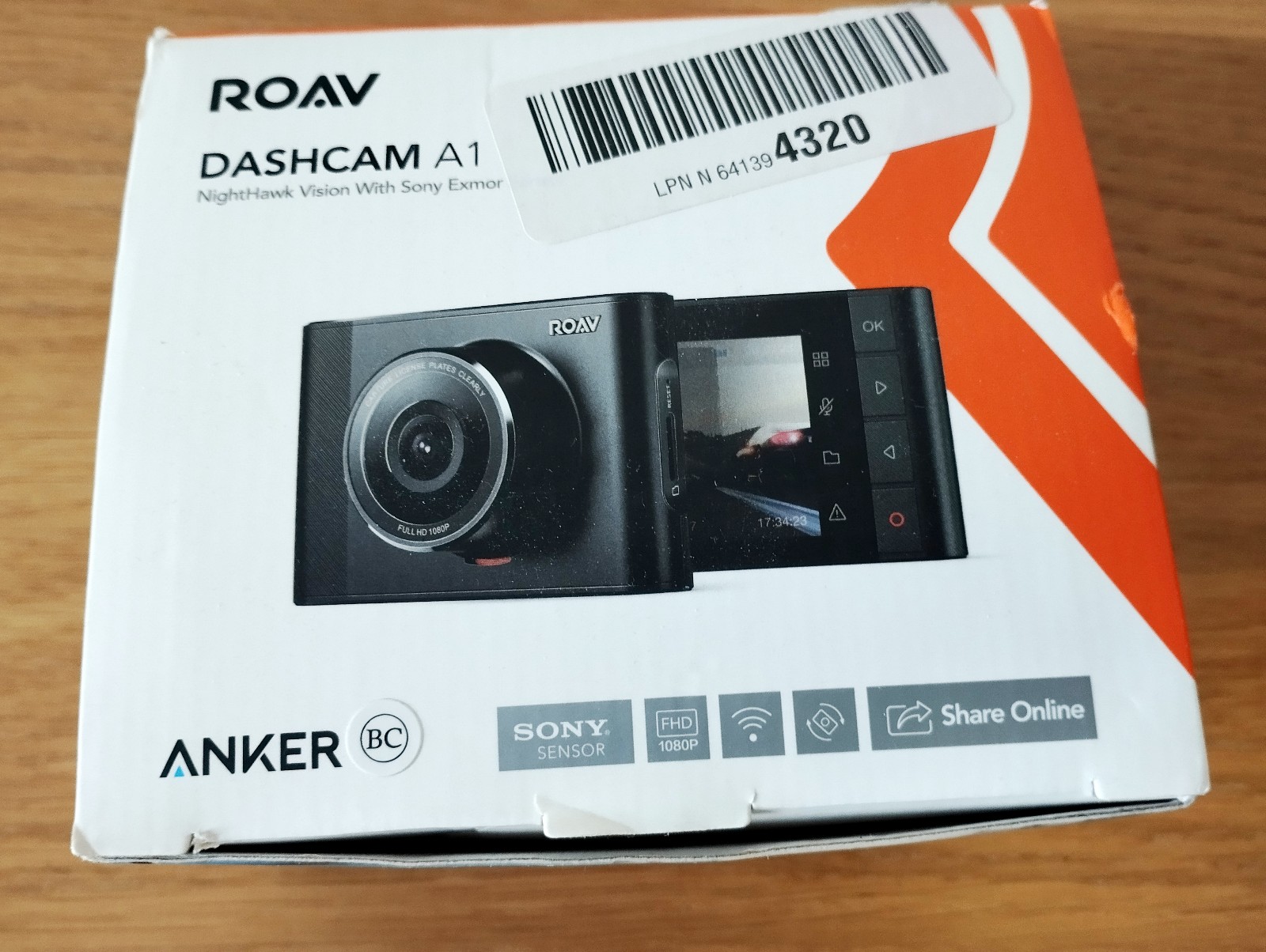 ANKER Roav A1 Dashcam 1080p FHD Night Vision Wide Angle Lens