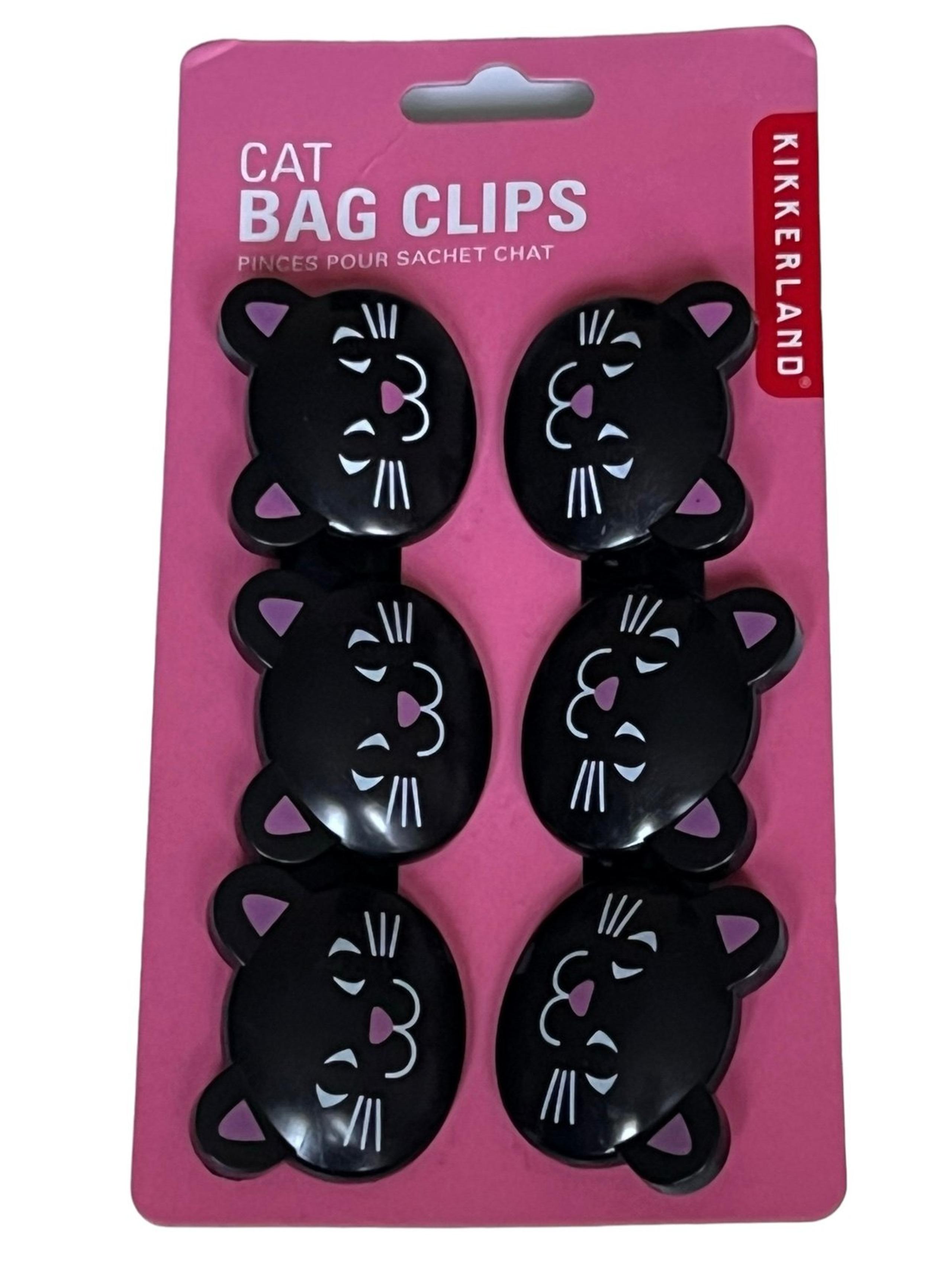 Kikkerland Black Cat Bag Clips NWT