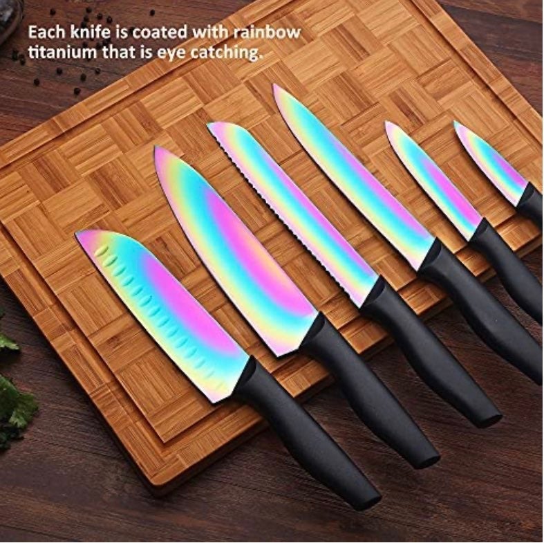 [BRAND NEW] Rainbow Titanium Kitchen Knife Set