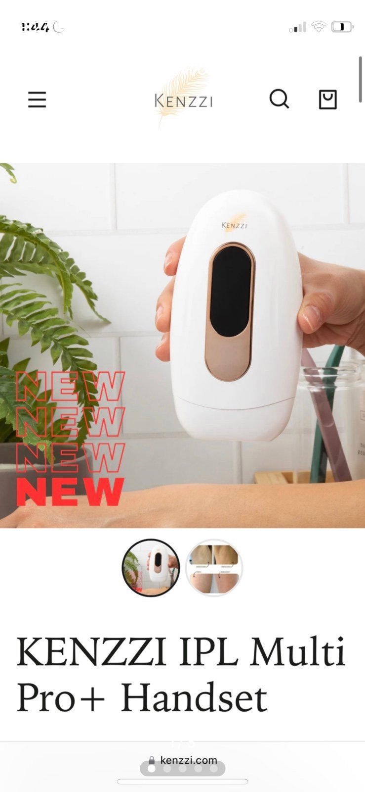Kenzzi Hair Removal Handset (with attachments for acne and dark spots)